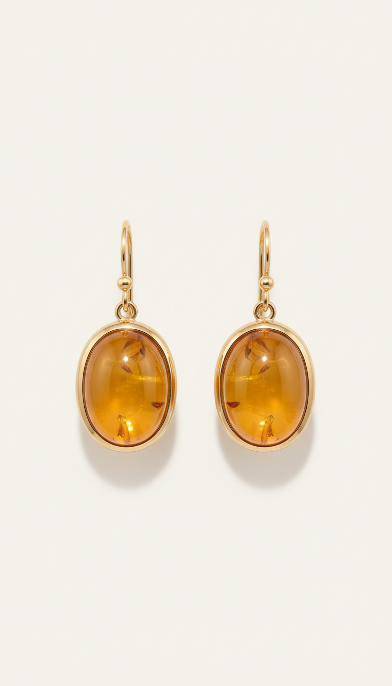 Amber Drop Sterling Necklace