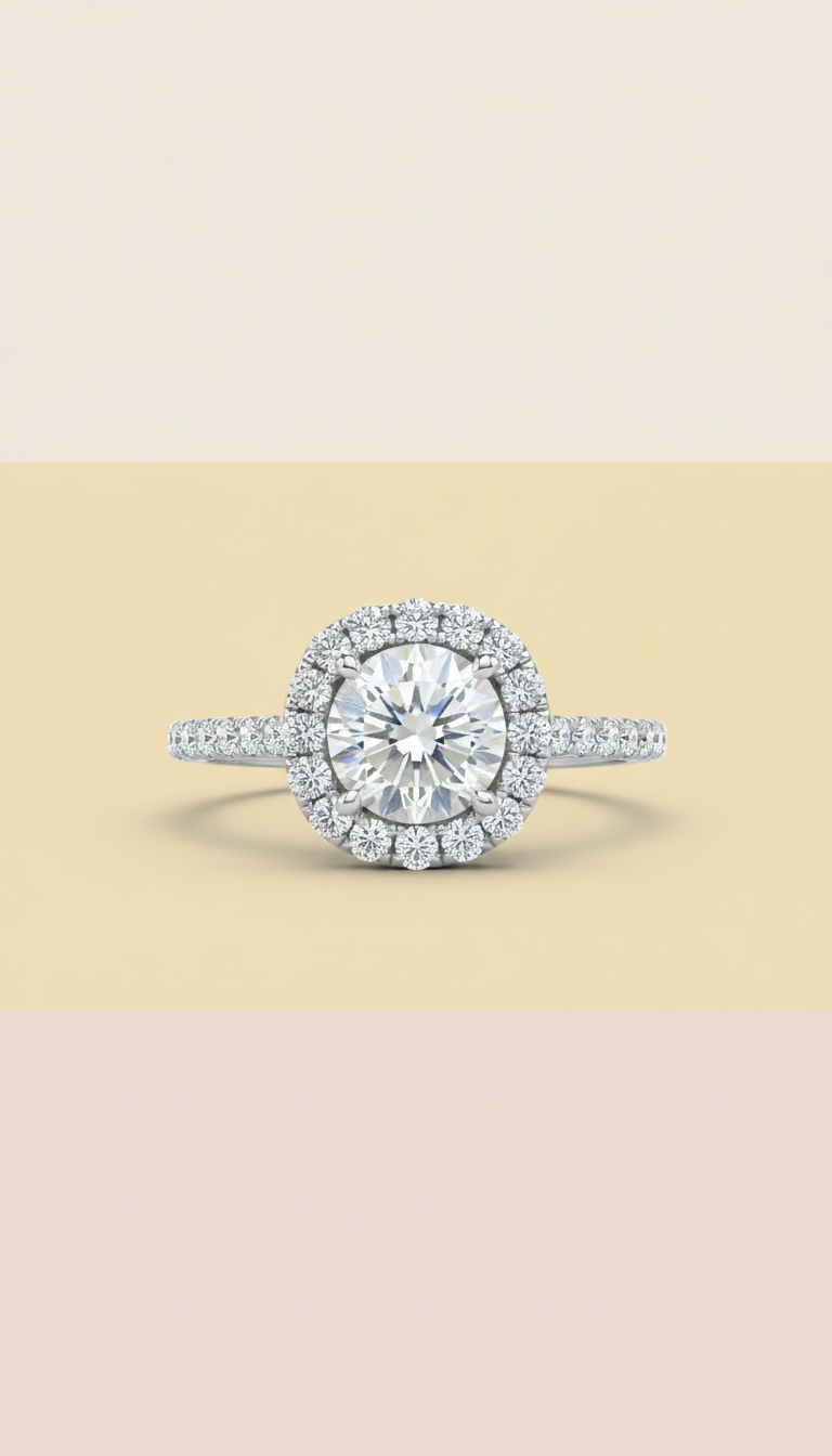 Moissanite Solitaire Gold Ring