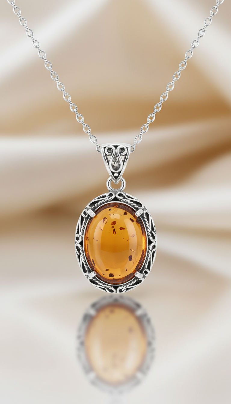 Amber Drop Sterling Earrings